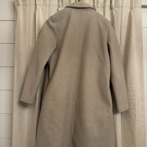 Zara Tan Blend Long Overcoat Women's Size Large - Picture 6 of 6